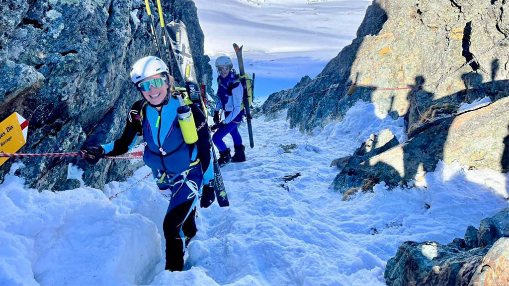 Rachel Mortimer climbing Patrouille des Glaciers