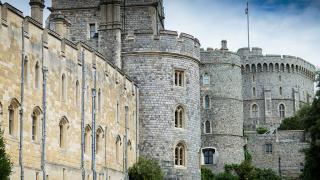 Castle with blue sky.