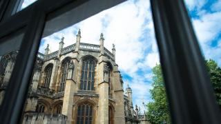The chapel through a window.