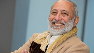 Prof Swaran Singh smiling